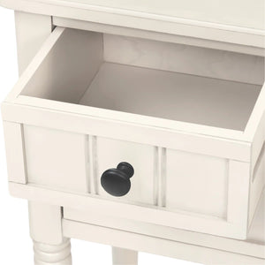 Modern Rustic Narrow Console Table with 3 Drawers & Bottom Shelf  Wooden Bazar