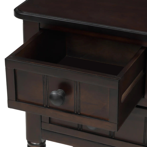 Weinman Modern Rustic Narrow Console Table with 3 Drawers & Bottom Shelf  Wooden Bazar