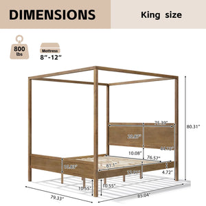 Kenbrio Upholstered Canopy Bed - Wooden bazar