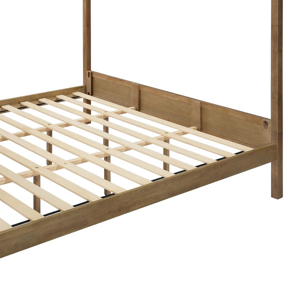 Kenbrio Upholstered Canopy Bed - Wooden bazar
