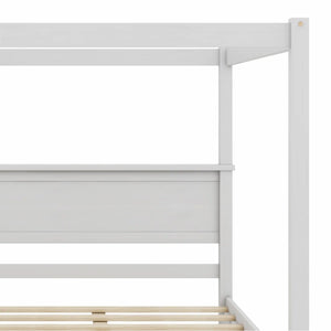 Laxman Wood Canopy Bed With Two Drawers - Wooden Bazar