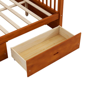Wooden Canopy Bed With Storage Drawers - Wooden Bazar