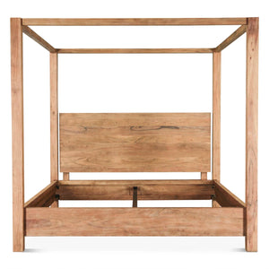 Carryon Canopy Bed In Brushed Acacia - Wooden Bazar