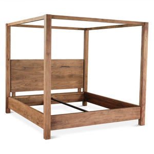 Carryon Canopy Bed In Brushed Acacia - Wooden Bazar
