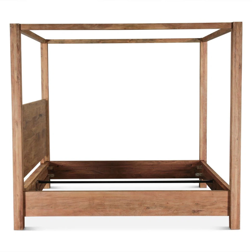 Carryon Canopy Bed In Brushed Acacia - Wooden Bazar