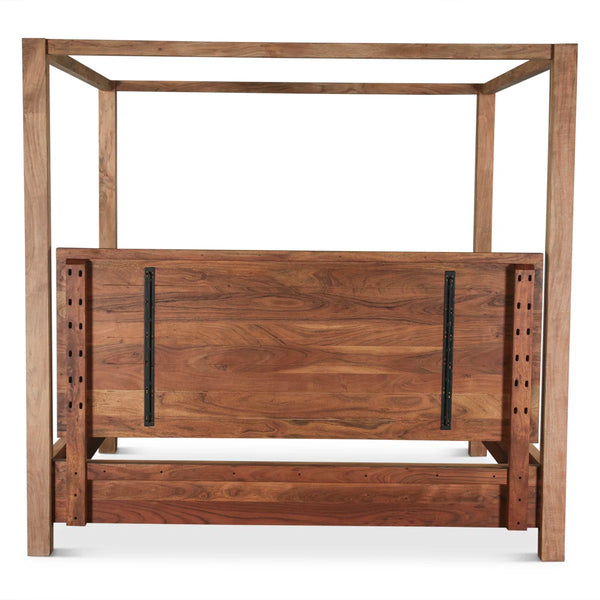 Carryon Canopy Bed In Brushed Acacia - Wooden Bazar