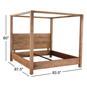 Carryon Canopy Bed In Brushed Acacia - Wooden Bazar