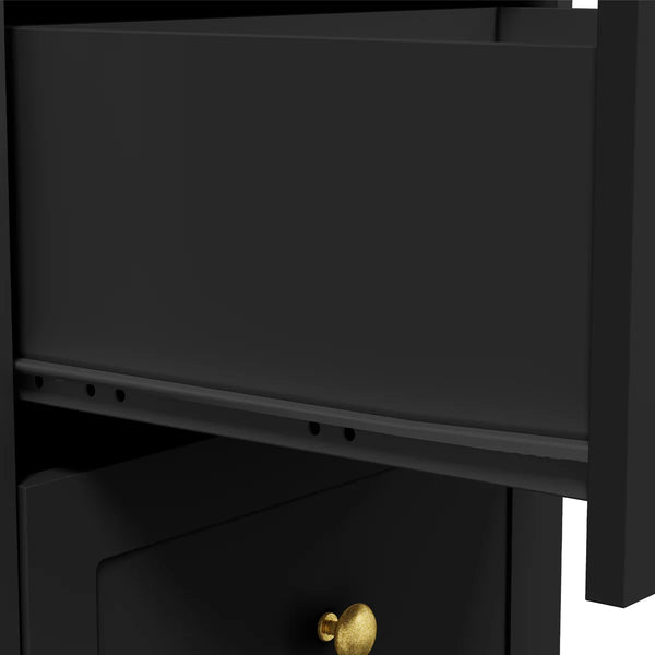Yokota Extendable Vanity Table with 3 Drawers, Acrylic Door & Makeup Storage  Wooden Bazar