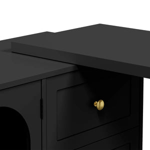 Yokota Extendable Makeup Vanity with 3 Drawers and 2 Acrylic Doors  Wooden Bazar