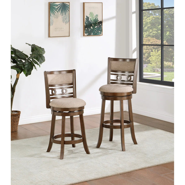 Ziemer Swivel Upholstered Counter Stool  Wooden Bazar