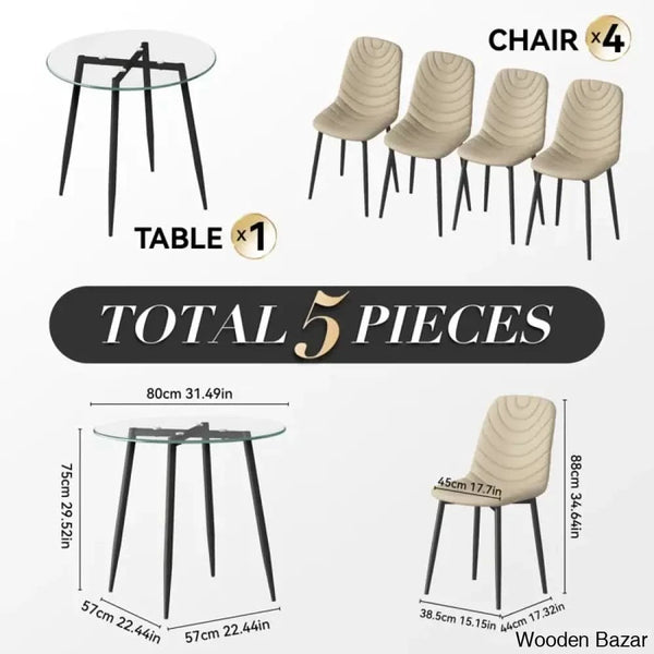 Aarush New 4 Seater Luxury Dining Table Set For Modern Living