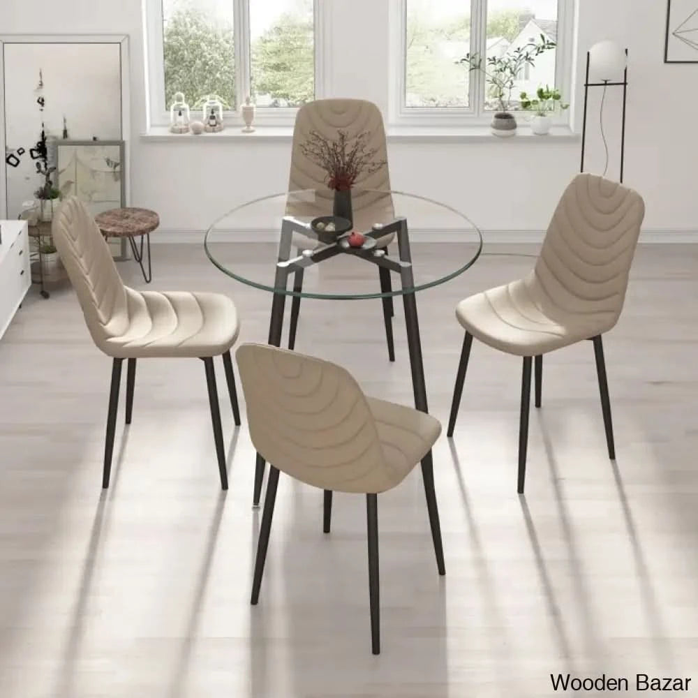 Aarush New 4 Seater Luxury Dining Table Set For Modern Living Beige