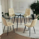 Aarush New 4 Seater Luxury Dining Table Set For Modern Living Cream