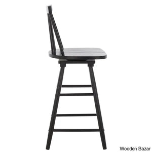Abdoulaziza Swivel Solid Wood 26.3’’ Counter And Bar Stool
