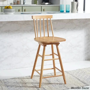 Abdoulaziza Swivel Solid Wood 26.3’’ Counter And Bar Stool