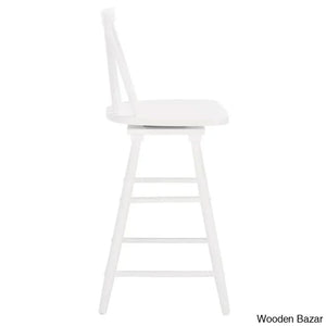 Abdoulaziza Swivel Solid Wood 26.3’’ Counter And Bar Stool
