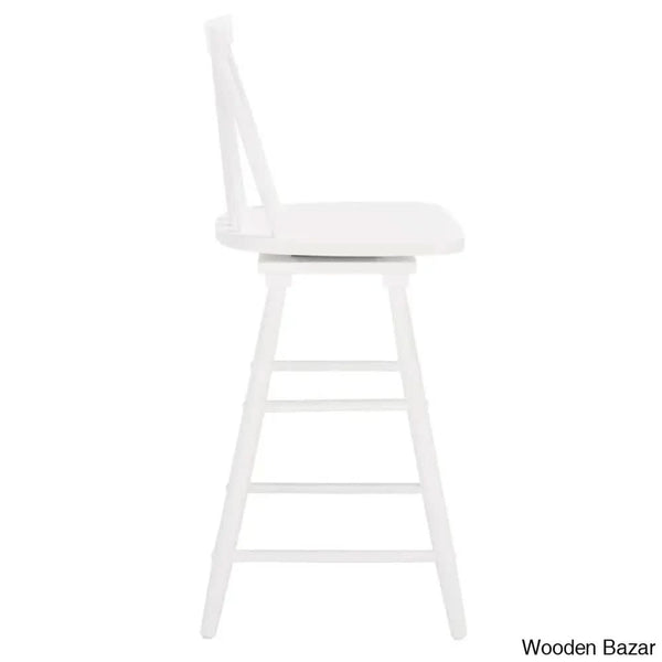 Abdoulaziza Swivel Solid Wood 26.3’’ Counter And Bar Stool