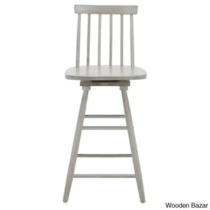 Abdoulaziza Swivel Solid Wood 26.3’’ Counter And Bar Stool