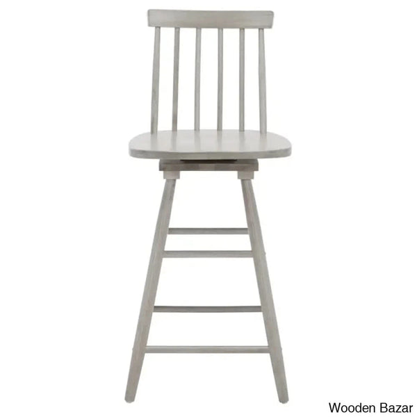 Abdoulaziza Swivel Solid Wood 26.3’’ Counter And Bar Stool