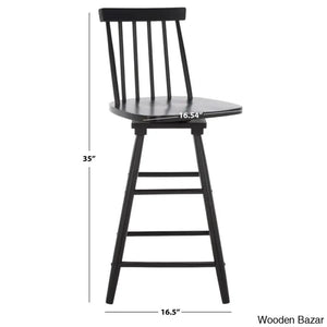 Abdoulaziza Swivel Solid Wood 26.3’’ Counter And Bar Stool