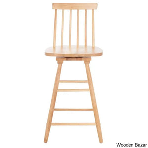 Abdoulaziza Swivel Solid Wood 26.3’’ Counter And Bar Stool