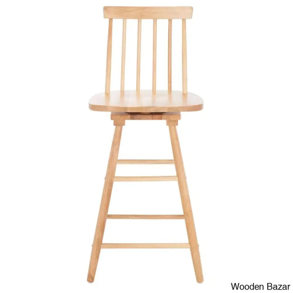 Abdoulaziza Swivel Solid Wood 26.3’’ Counter And Bar Stool