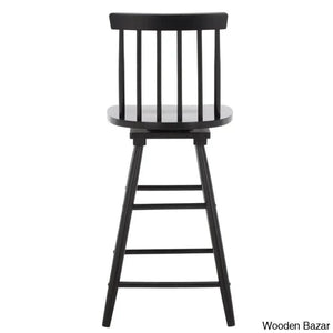 Abdoulaziza Swivel Solid Wood 26.3’’ Counter And Bar Stool