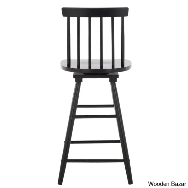 Abdoulaziza Swivel Solid Wood 26.3’’ Counter And Bar Stool