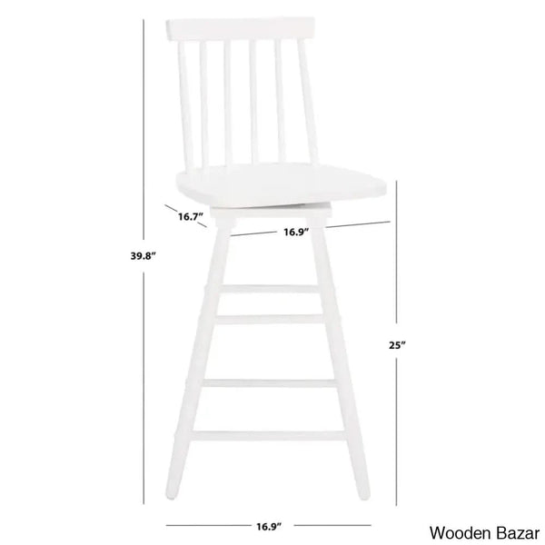 Abdoulaziza Swivel Solid Wood 26.3’’ Counter And Bar Stool