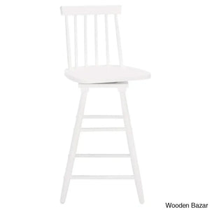 Abdoulaziza Swivel Solid Wood 26.3’’ Counter And Bar Stool