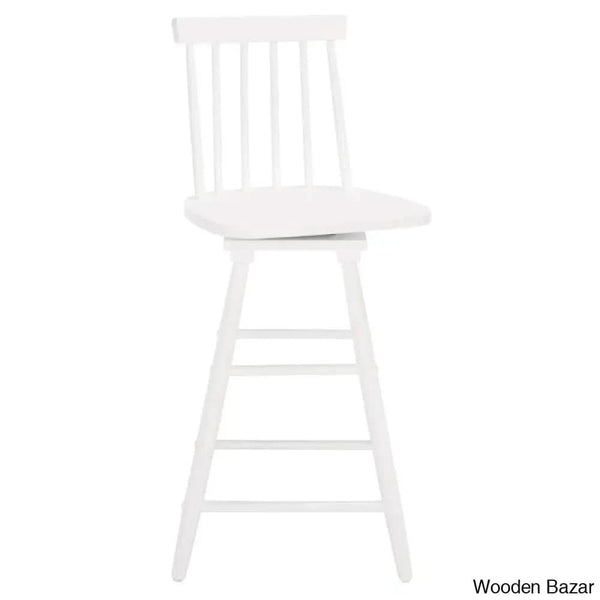 Abdoulaziza Swivel Solid Wood 26.3’’ Counter And Bar Stool