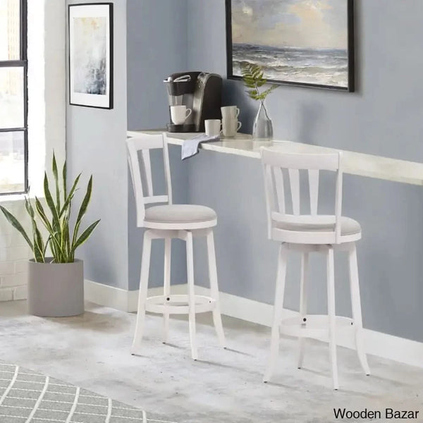 Abeale Swivel Upholstered Counter And Bar Stool With Solid Wood Frame
