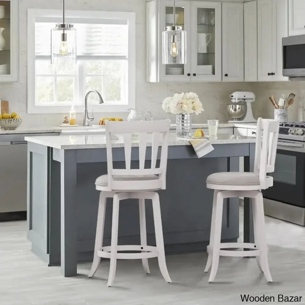 Abeale Swivel Upholstered Counter And Bar Stool With Solid Wood Frame