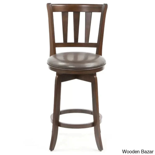 Abeale Swivel Upholstered Counter And Bar Stool With Solid Wood Frame