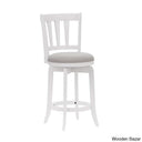 Abeale Swivel Upholstered Counter And Bar Stool With Solid Wood Frame Gray/White / (25.5’’ Seat