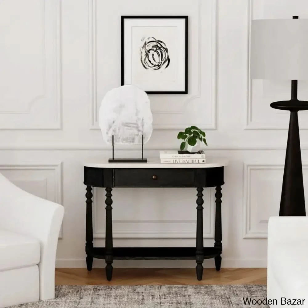 Carved Side Table Sofa Set - Console Table