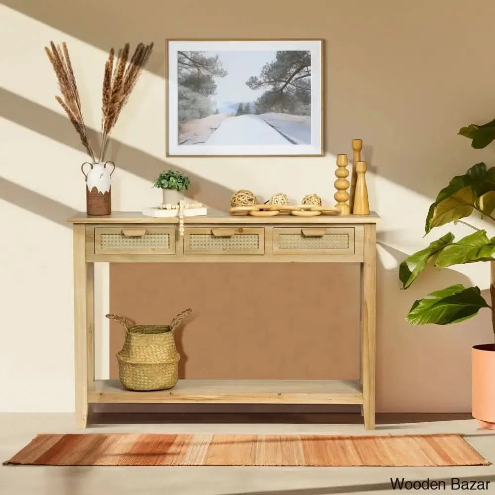 Wood End Table - Console Table 