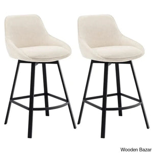 Absalomz Swivel 25.2’’ Counter Stool - Wooden Bazar