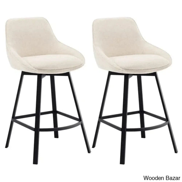 Absalomz Swivel 25.2’’ Counter Stool - Wooden Bazar
