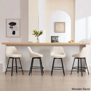 Absalomz Swivel 25.2’’ Counter Stool - Wooden Bazar