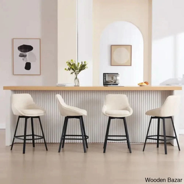 Absalomz Swivel 25.2’’ Counter Stool - Wooden Bazar