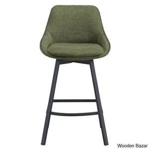 Absalomz Swivel 25.2’’ Counter Stool - Wooden Bazar Green / 1 Piece