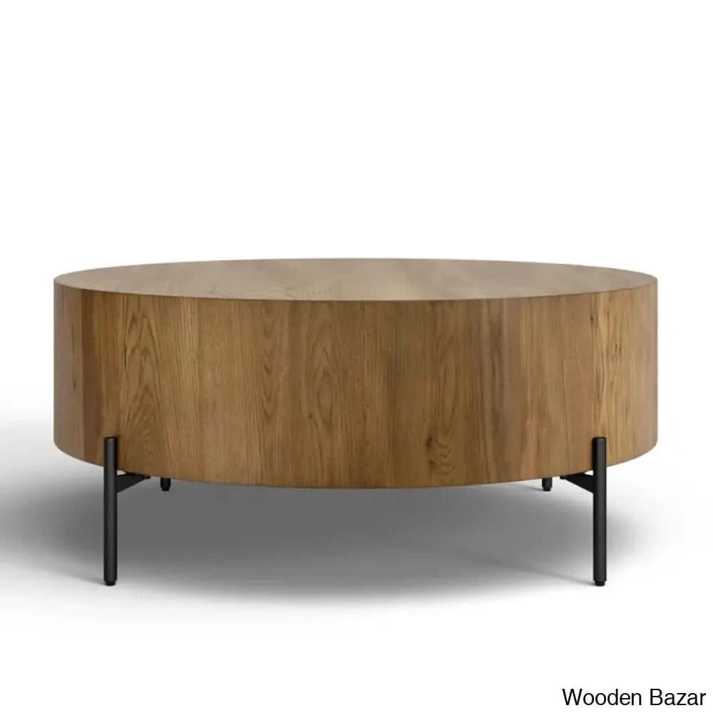 Aceton Coffee Table And Center Table - Wooden Bazar Amber Oak