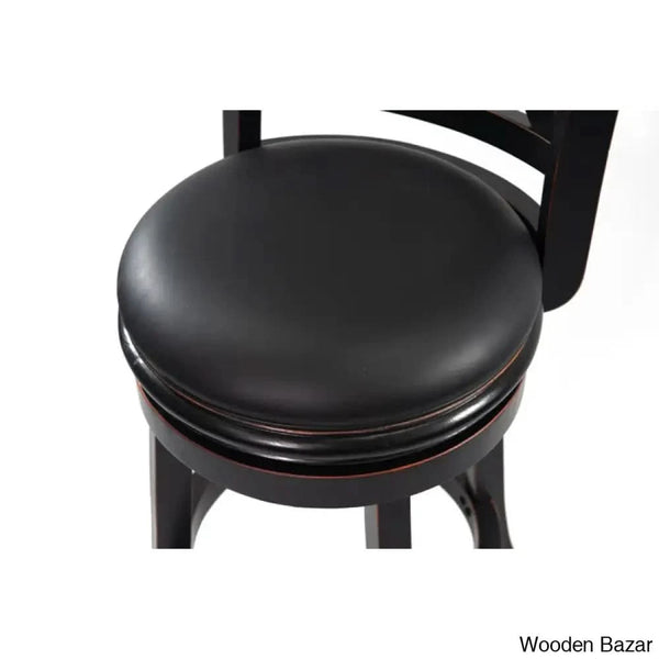 Adelaidas Swivel Upholstered Counter And Bar Stool With Solid Wood Frame