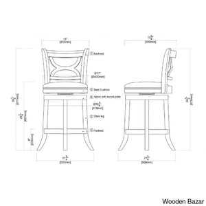 Adelaidas Swivel Upholstered Counter And Bar Stool With Solid Wood Frame