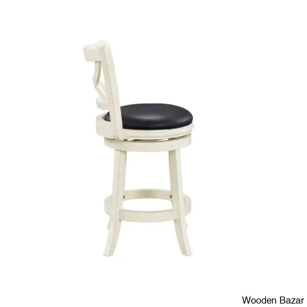 Adelaidas Swivel Upholstered Counter And Bar Stool With Solid Wood Frame