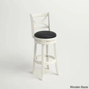 Adelaidas Swivel Upholstered Counter And Bar Stool With Solid Wood Frame Buttermilk / Bar (30’’