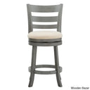 Adelynnc Swivel Upholstered Counter And Bar Stool Antique Gray / Beige Linen Bar (29.96’’ Seat