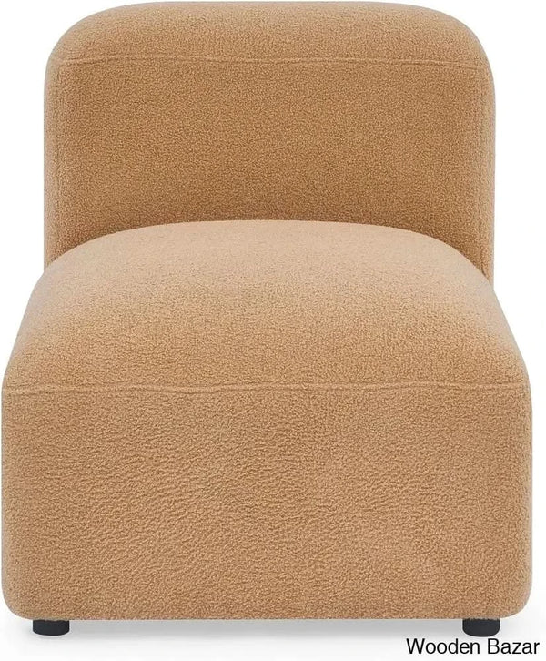 Ader Minimalist Convertible Modular Sectional Sofa In L-Shaped Camel / Chair
