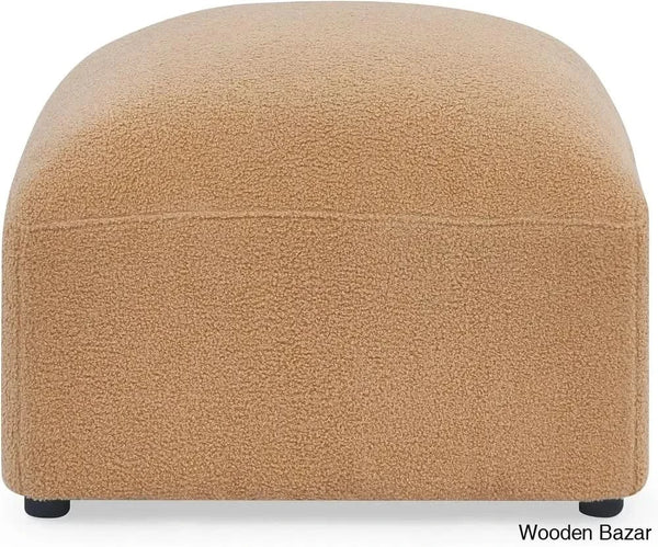 Ader Minimalist Convertible Modular Sectional Sofa In L-Shaped Camel / Ottoman